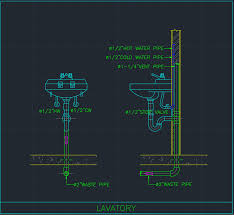 lavatory cad block and typical drawing