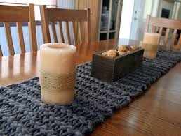 Grey Chunky Knit Table Runner Crochet Table Runner Table Runner Diy Fall Table Decor