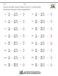 Therefore, 4/1 simplified to lowest terms is 4/1. Simplifying Fractions Worksheet