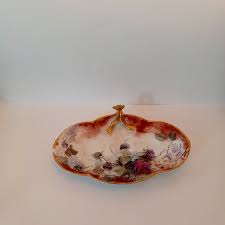 Antique Guerin Limoges Handled Tray Handpainted Blackberries, Limoges Nappy  Tray Rose Handle, Collectible, Farmhouse Decor, Cottage Decor