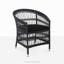 Sahara Wicker Dining Chair Black Teak Outdoor Table Outdoor Chair Black Outdoor Furniture Wicker Dining Chairs Dining Chairs