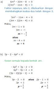 Matematik 4 5 Menentukan Punca Persamaan Kuadratik Menggunakan Kaedah Pemfaktoran