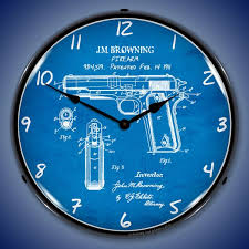 Colt 1911 Gun Patent Light Up Wall Clock At Retro Planet