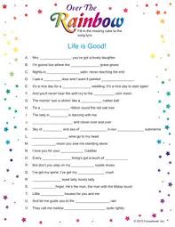 Over The Rainbow Song Lyrics Quiz Play The Song For The Kiddos And See Who Was L Easy Birthday Party Games Engagement Party Games Activities Printable Games
