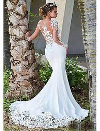 166 59 Mermaid Trumpet Wedding Dresses Jewel Neck Court Train Lace Long Sleeve Formal Casual Vintage Illusion Sleeve With 2020 Long Sleeve Mermaid Wedding Dress Backless Lace Wedding Dress Lace Mermaid Wedding Dress