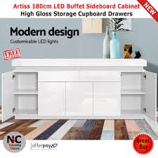 Choose from contactless same day delivery, drive up and more. Artiss 180cm Led Buffet Sideboard Cabinet High Gloss Storage Cupboard Drawers Nice N Cheap Variety Store