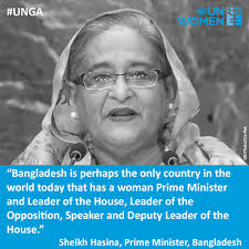 UN Women على X: "Sheikh Hasina, Prime Minister of Bangladesh, proudly told  #UNGA that her country is leading by example