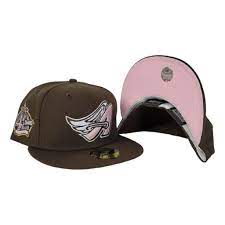 Brown Los Angeles Angels Pink Bottom 40th Season Side Patch New Era 59 Exclusive Fitted Inc