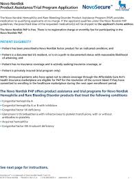 Novo Nordisk Product Assistance Trial Program Application Pdf