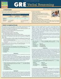 Quickstudy Gre Verbal Reasoning Laminated Study Guide Gre Prep Gre Study Gre Exam