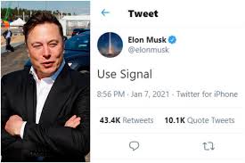 — elon musk (@elonmusk) october 20, 2018. Elon Musk Tweeted Use Signal And Investors Sent Wrong Stock Soaring 6 350 Companies Markets News Top Stories The Straits Times