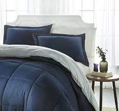 Not every comforter set has a bed skirt, but enough do to warrant a mention. Amazon Com Ienjoy Home Collection Down Alternative Reversible Comforter Set Queen Navy Home Kitchen
