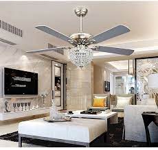 Crystal Ceiling Fan Chandelier With Four Blades For Living Room Ceiling Fan Bedroom Dining Room Ceiling Fan Ceiling Fan Chandelier