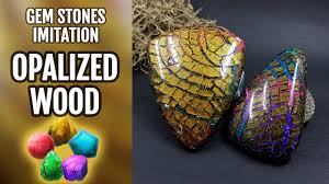 Diy Opalized Wood Stone Polymer Clay Realistic Gemstone Imitation Technique Video Tutorial Youtube