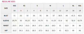 My Size Charts Ann Taylor Size Charts