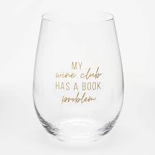 Book Club Wine Glass Gifts Paper Source Personalized Wine Glass Wine Book Club Wine