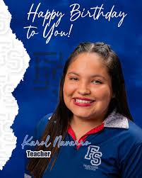 🎉🎂 ¡Hoy celebramos a la increíble Teacher Karol Navarro! 🎂🎉 Que este  día esté lleno de alegría, amor y muchas bendiciones. Gracias por tu  dedicación, pasión y por hacer de cada clase