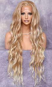 Human Hair Blend Long Full Lace Front Blonde Mix Layered Wavy Heat Ok 27 613 Ebay In 2021 Real Hair Wigs Lace Front Wigs Frontal Hairstyles