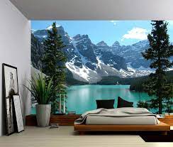 Canada Banff Rocky Mountain Lake Large Wall Mural Etsy Large Wall Murals Wall Murals Mural Wallpaper