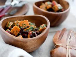 Roasted Sweet Potato Salad With Black Beans And Chili Dressing Recipe Salad With Sweet Potato Roasted Sweet Potatoes Cooking
