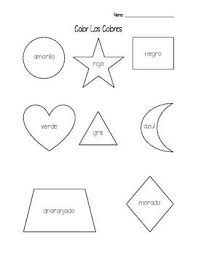 Coloring Shapes Spanish Colors Practice Spanish Colors Color Worksheets Shapes