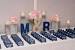 Navy Blue And Pink Wedding Cake