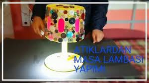 Gece lambası yaparken büyüklerinizden yardım alabilirsiniz. Yogurt Kovasindan Masa Lambasi Youtube
