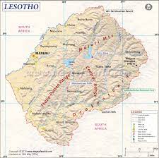 Ranges from 1.388 to 3.400 metres above sea level capital: Lesotho Map Map Lesotho Country Maps