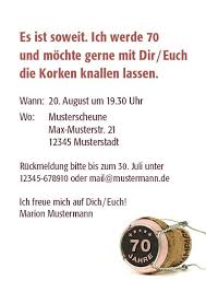 Sie benötigen individuelle einladungskarten zum 70. Einladung Zum 70 Geburtstag Postkarte Im Din A6 Format Etsy Einladungen Einladung 40 Geburtstag Geburtstag