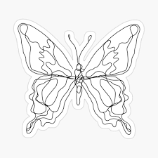 Butterfly Outline Sticker By Katari Designs In 2020 Line Art Tattoos Butterfly Outline Line Art Drawings