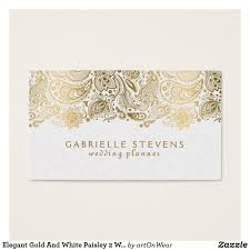 Gold And White Paisley Lace Business Card Zazzle Com Au Wedding Planner Business Card Wedding Planner Business Gold Business Card