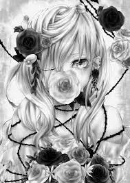 Beautiful Black And White Nature Drawing Pin On Anime Girls
