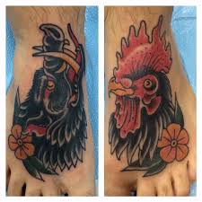 See more ideas about american traditional tattoo, traditional tattoo, traditional tattoo flash. Pig And Rooster Tattoo On The Feet Of A Sailor American Traditional Tattoo By Sean Huston American Traditional Tattoo Rooster Tattoo Traditional Tattoo Sleeve