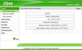 Look one column to the right of your router model number to see your zte router's user name. O2 Router Default Password