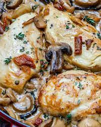 Easy Creamy Chicken Mushroom Recipe Keto Blondelish Com Recipe Chicken Mushroom Recipes Mushroom Recipes Stuffed Mushrooms