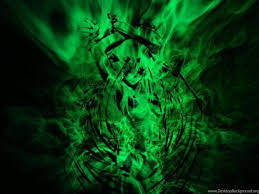 Realistic isolated fire effect with smoke for decoration and covering on black background. Green Flame Wallpaper Images Desktop Background