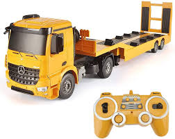 One small truck with a short trailer a long freight trailer a long trailer rc trailer chassis for scaler crawler trucks with leaf springs. Amazon Com Fistone Rc Truck Detachable Flatbed Semi Trailer Engineering Tractor Remote Control Low Loader Die Cast Car Model Kids Electronics Hobby Toy With Sound And Light Effect Toys Games