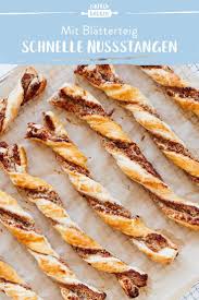 Schnelle Knusprige Stangen Aus Fertigem Blatterteig Und Einer Leckeren Nussfullung Im Handumdrehen Geba Fingerfood Rezepte Blatterteig Rezepte Suss Fingerfood