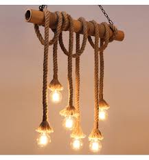 Suspension Vintage Bambou Et 6 Cordes Zephyr Suspension Bambou Suspension Vintage Lampe Bois