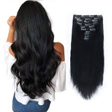 8 pieces black clip in hair extensions 24 inches long curly 3/4 full head_like human hair_natural hair for women fashionbee66 4.5 out of 5 stars (636) $ 14.88. Amazon Com Sixstarhair Jet Black Clip In Hair Extensions 180g 10 Pieces 20inch Made Of Remy Virgin Human Hair Double Wefted Thick Sewed In Clip On Extensions Fast To Apply Color 1
