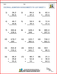 These worksheets are pdf files. Adding Decimals Worksheet 5th Grade