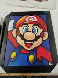 Mario Bros Brothers Video Game Wood Sign Disney Canvas Art Mini Canvas Art Cute Canvas Paintings