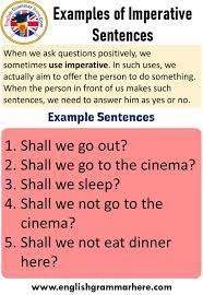 How to use imperative in a sentence. 5 Examples Of Imperative Sentences English Grammar Here