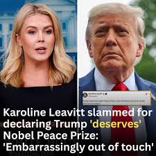 Full story:  https://news.meaww.com/karoline-leavitt-slammed-for-declaring-trump-deserves-nobel-peace-prize-embarrassingly-out-of-touch?utm_source=meawwcom&utm_medium=photo