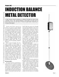 Control box usually contains the electronic. Induction Balance Metal Detector Geotech
