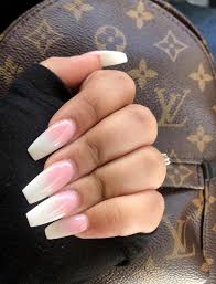 Pink and white acrylic with 3d nail art. Acrylic Nails White And Pink Ombre Nail And Manicure Trends