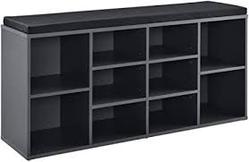 Vasagle schuhregal für 8 paar, aus metall, mit sitzbank, 80 x 44,5 x 30cm, 2 etagen, schwarz. En Casa Schuhregal Und Sitzbank Mit 10 Ablageflachen 103x30x48cm Schuhschrank Schuhstander Schuhkommode Dunkelgrau Mit Polsterkissen Schwarz Amazon De Kuche Haushalt Wohnen