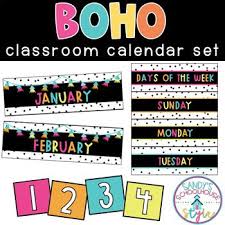 Black And White Classroom Calendar Set Boho Classroom Theme Classroom Calendar Set In 2020 Classroom Calendar Classroom Calendar Set Classroom Themes