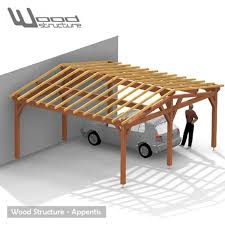 Kit Appentis Bois Wood Structure En 2020 Charpente Bois Appentis Charpente
