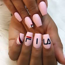 Fila Hand Painted Filausa Sports Nails Nike Nails Edgy Nails